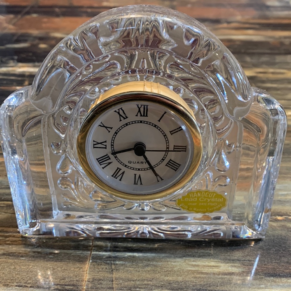 SALE!!! Vintage handcut West Germany Crystal frame for clock or picture
